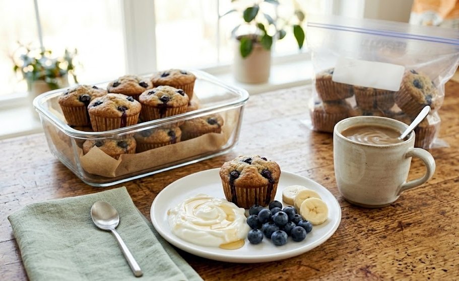 Banana Blueberry Muffins