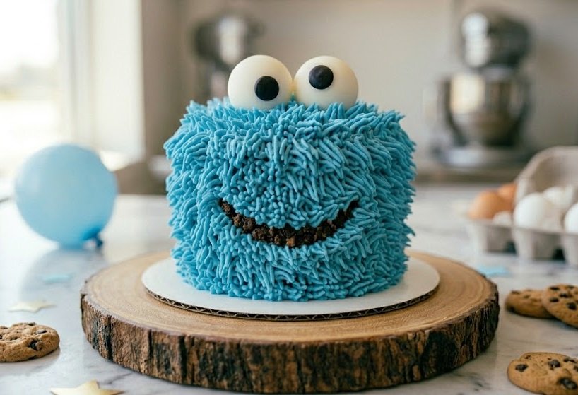 Cookie Monster Smash Cake