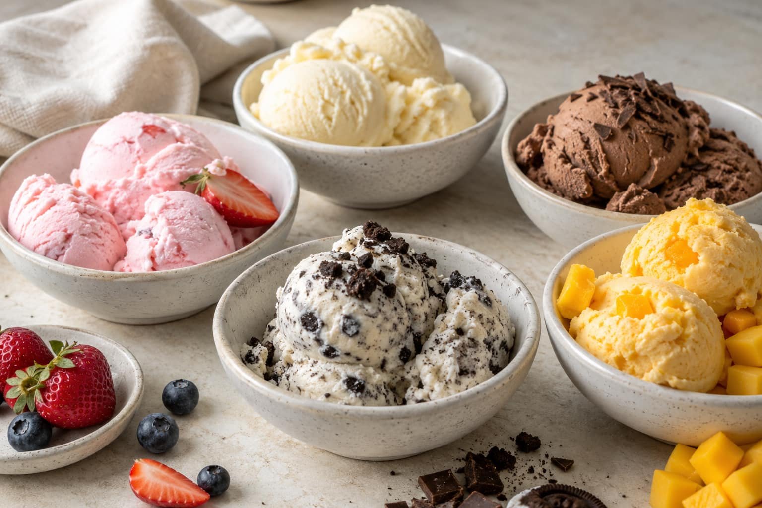 Homemade ice cream flavors made without an ice cream machine