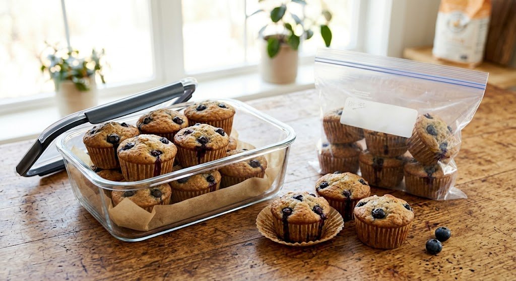 banana and blueberry muffins