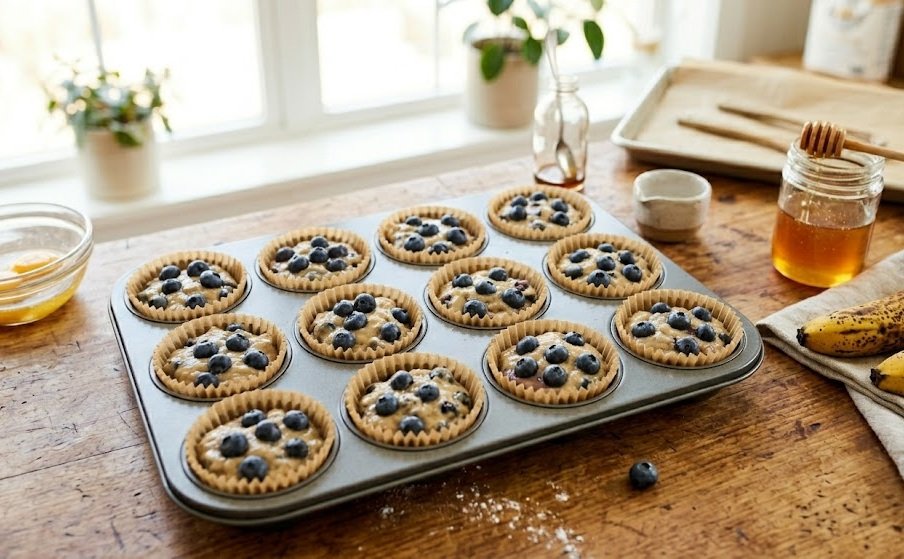 banana blueberry muffin recipe