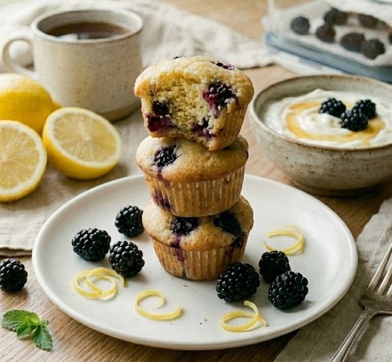 blackberry muffins with cream cheese​