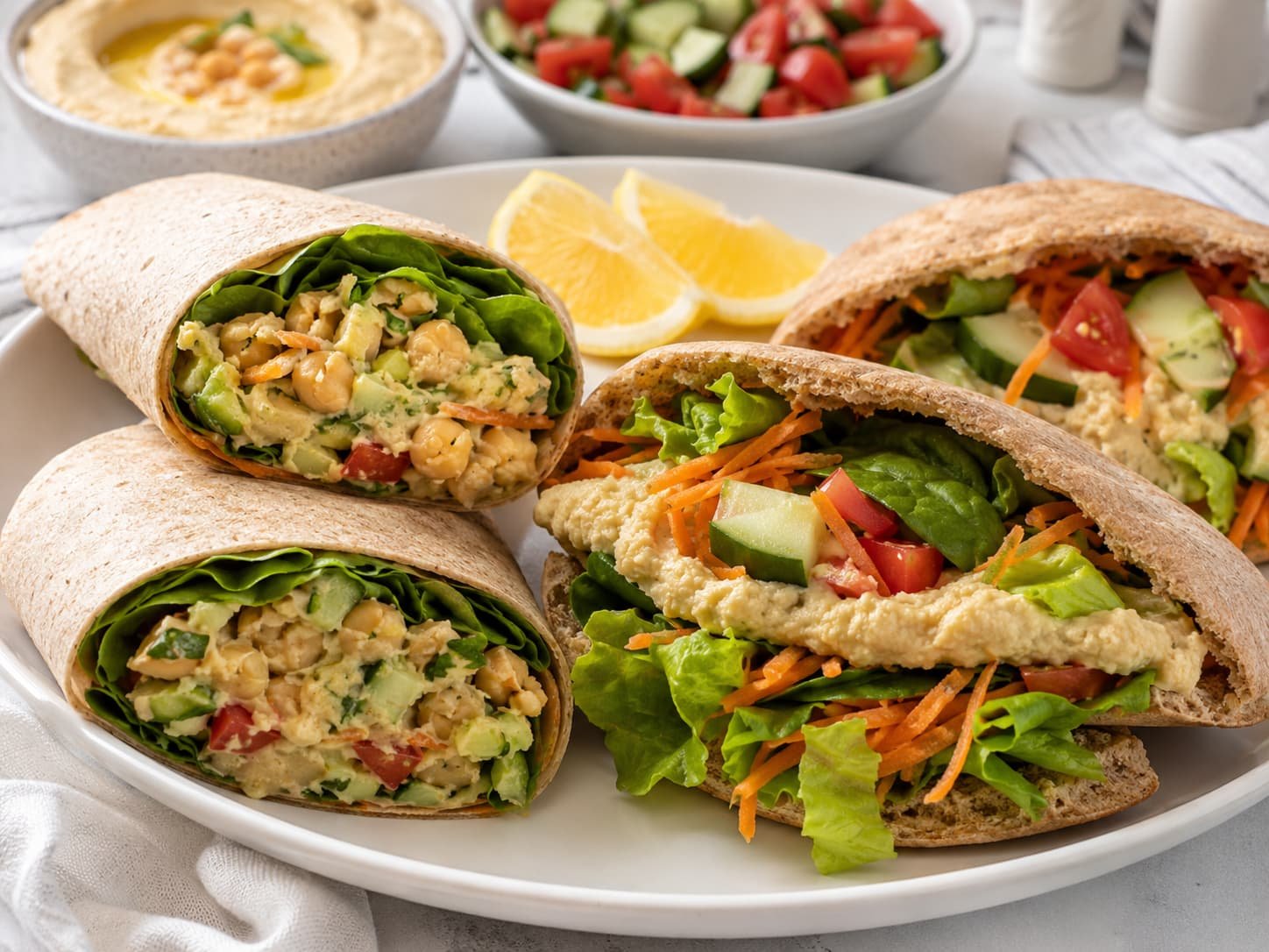 chickpea salad wrap