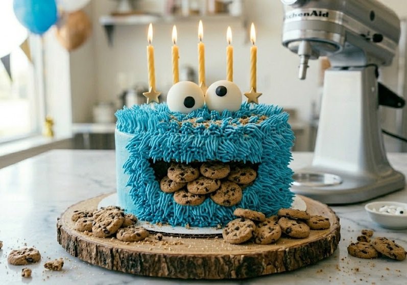cookie monster cupcake cake​