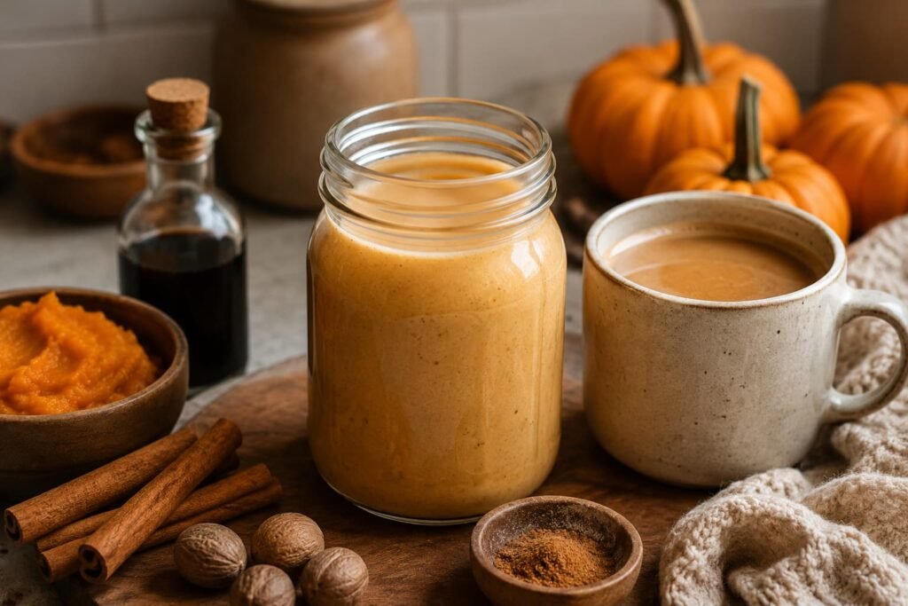 homemade pumpkin spice coffee creamer