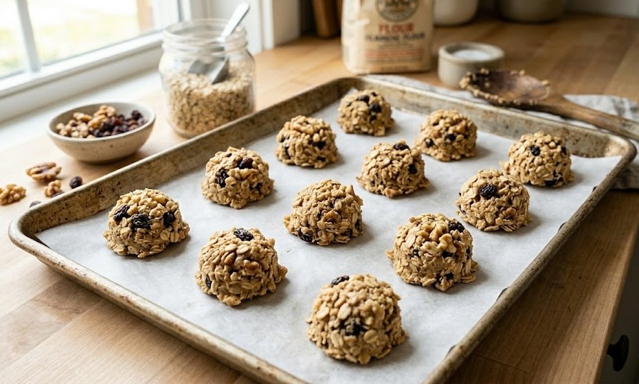 oatmeal cookies with raisins and walnuts​