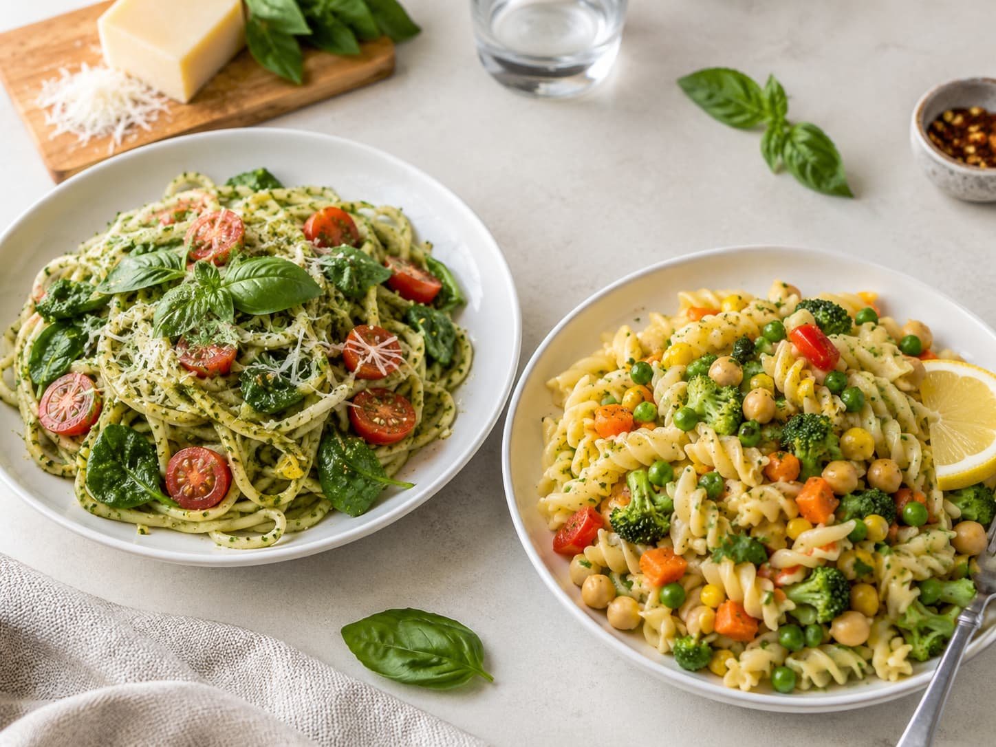 spinach with pesto pasta