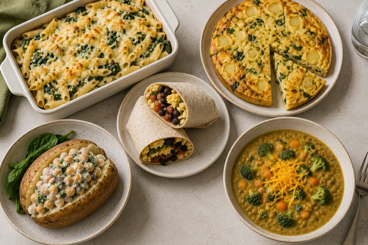 Budget vegetarian meals made with eggs