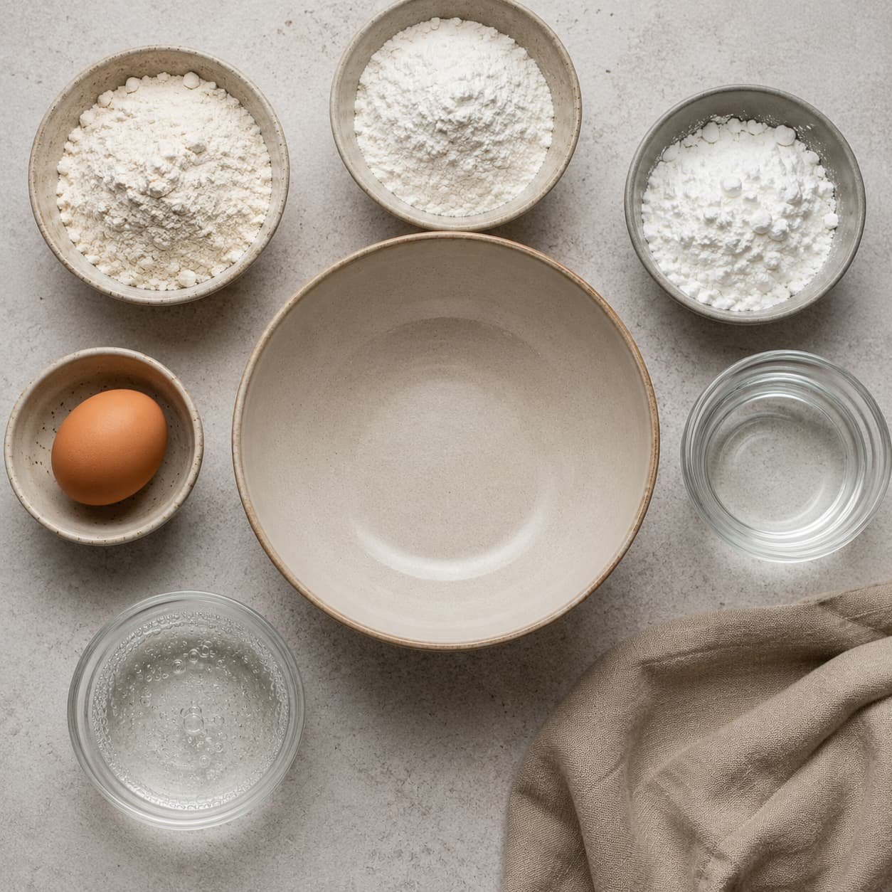 Common ingredient categories used in tempura-style batter