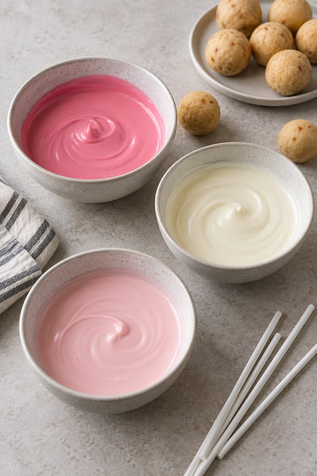 Confectionery coating and white chocolate options for cake pops