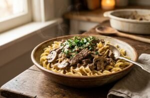 Creamy Beef Stroganoff