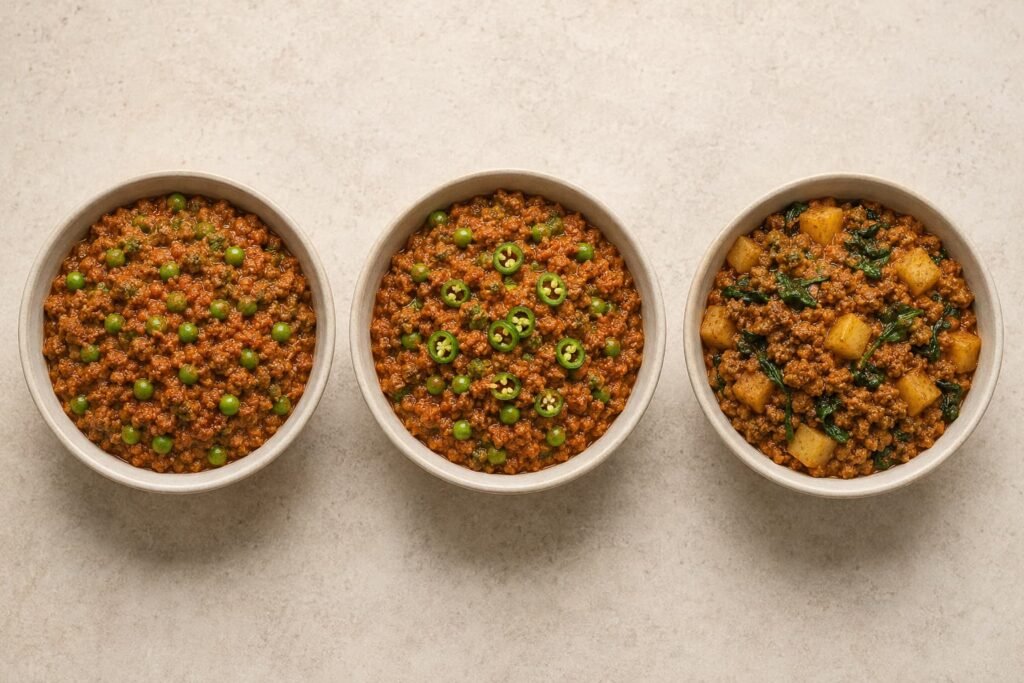 Lamb keema variations