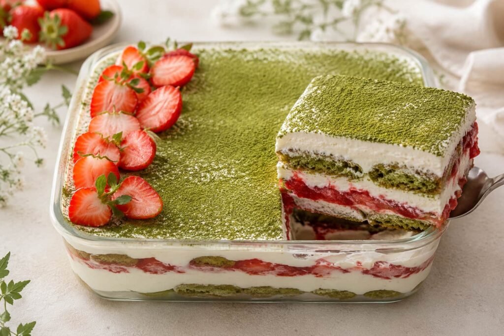 Strawberry Matcha Tiramisu