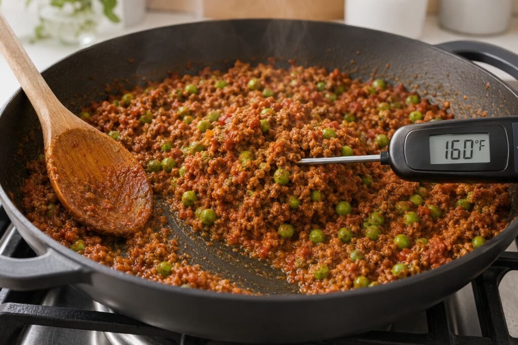 Cooked lamb keema 
