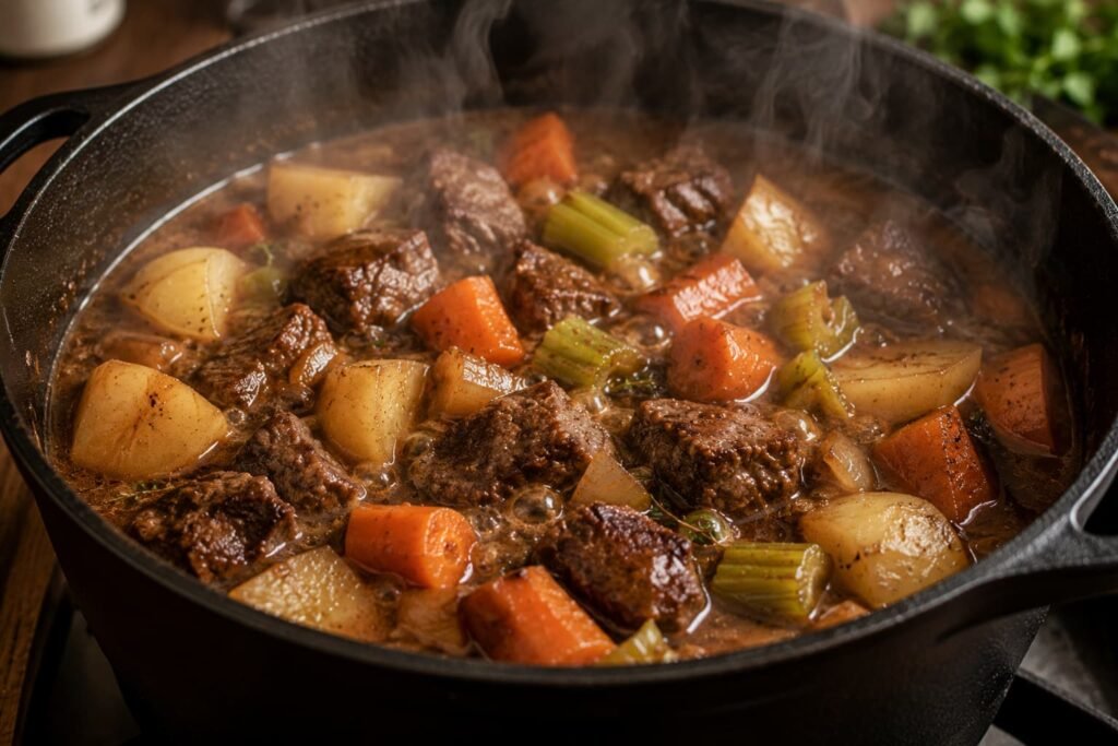 beef stew and crockpot