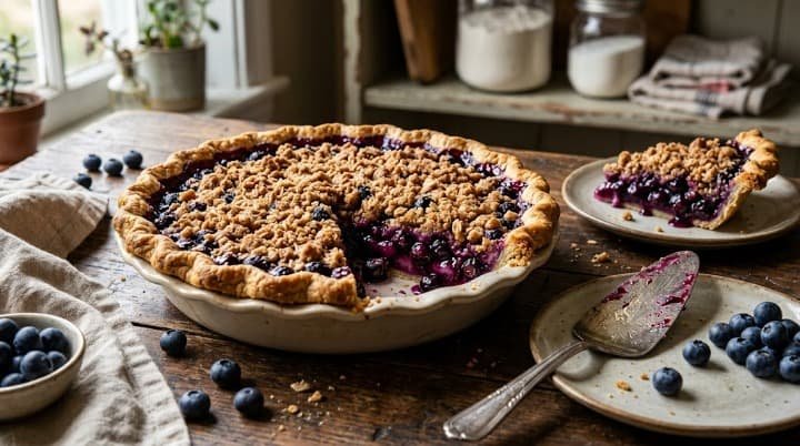 blueberry pie with crumb topping​