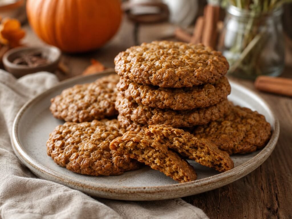 brown butter pumpkin oatmeal cookies