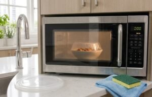 clean microwave oven with vinegar