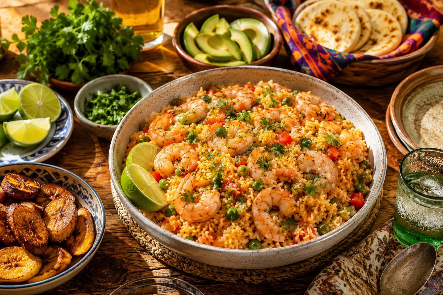 como hacer arroz con camarones