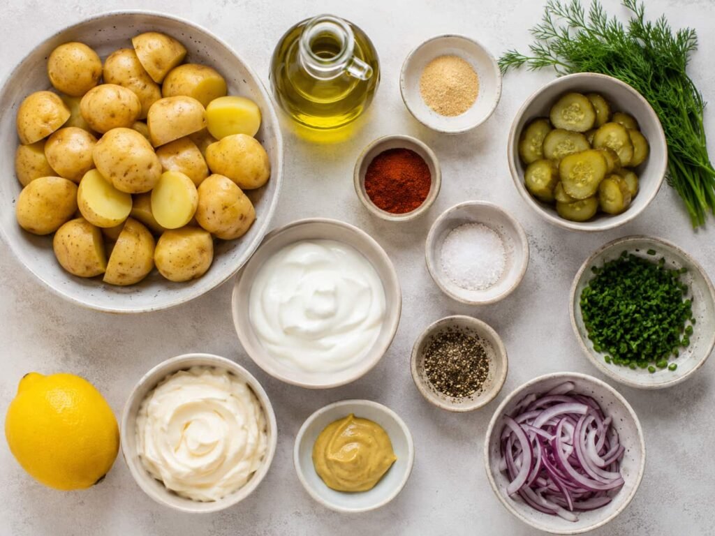 crispy smashed potato salad​