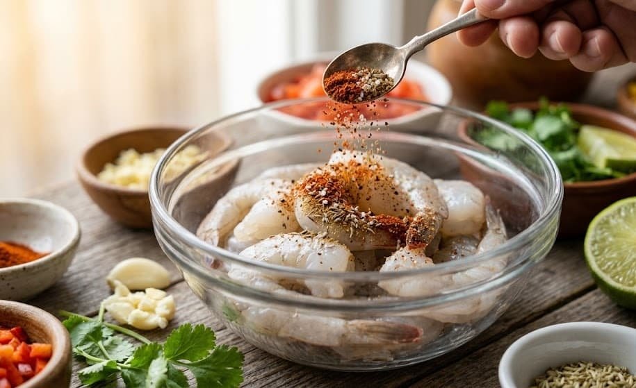 seasoning shrimp for the grill