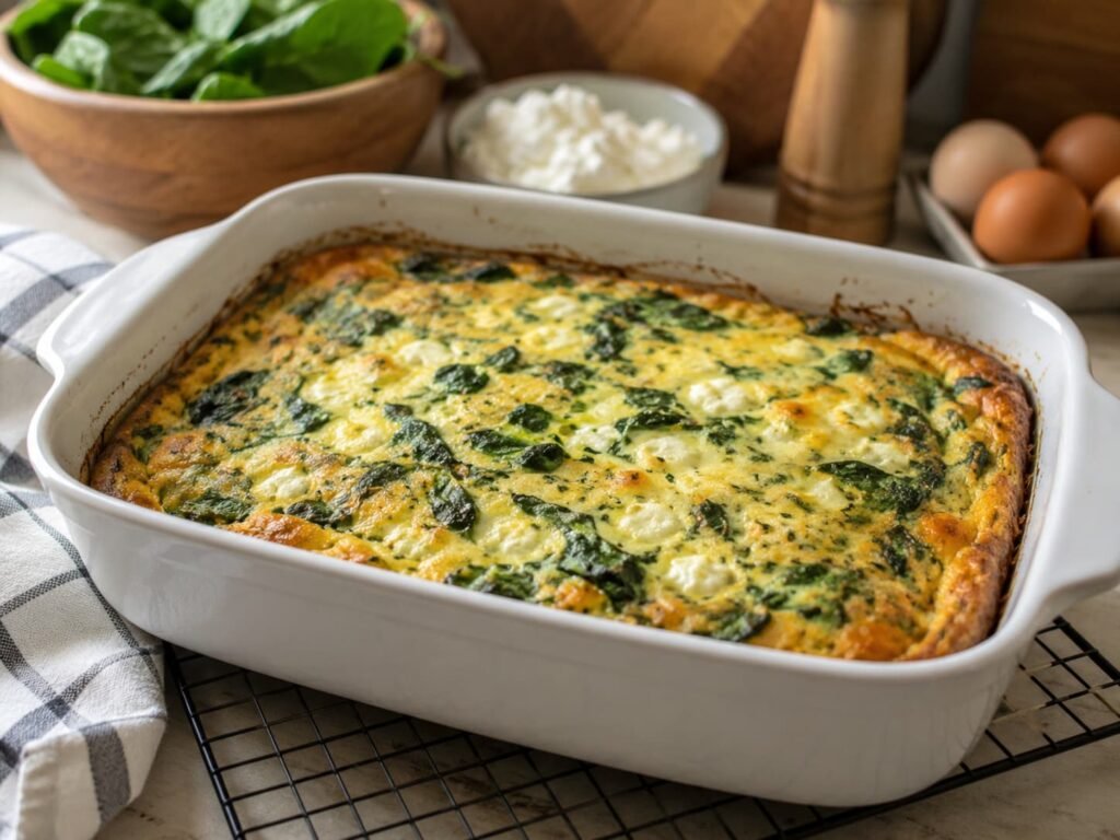 spinach cheese egg bake