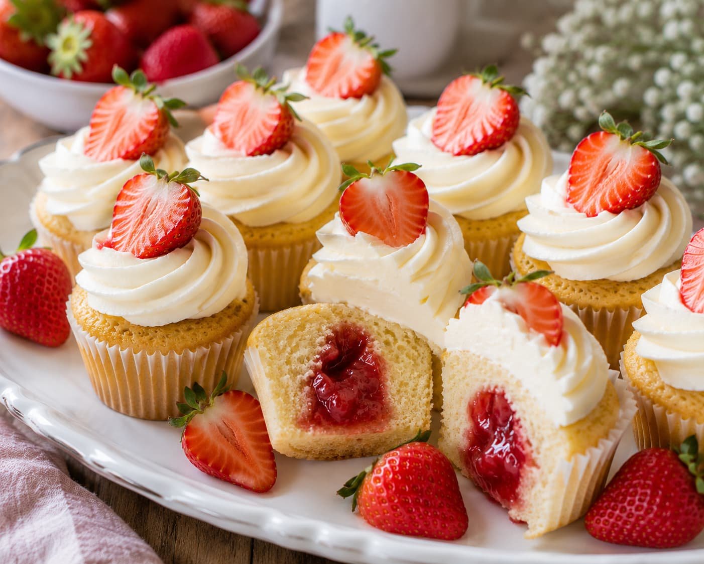 strawberry filled cupcake recipes