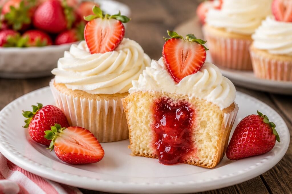strawberry filled cupcakes