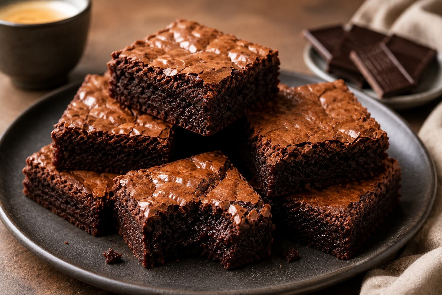 Fudgy espresso brownies