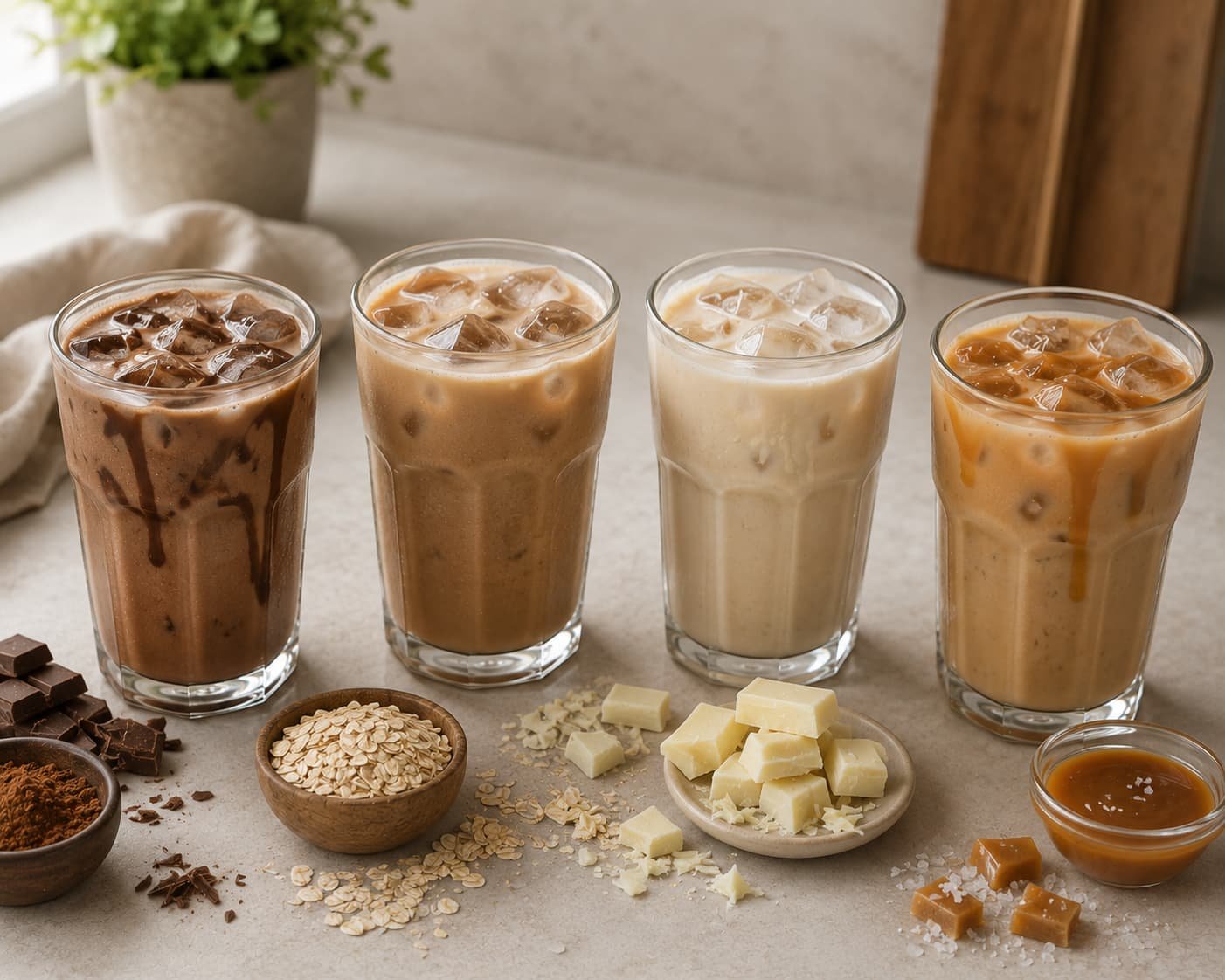 Homemade iced mocha flavor variations