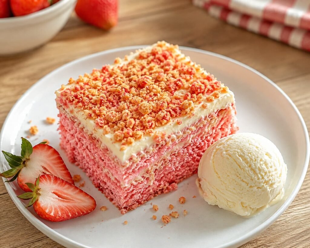 strawberry crunch cake