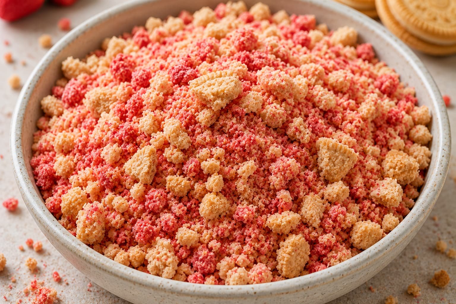 strawberry crunch sheet cake