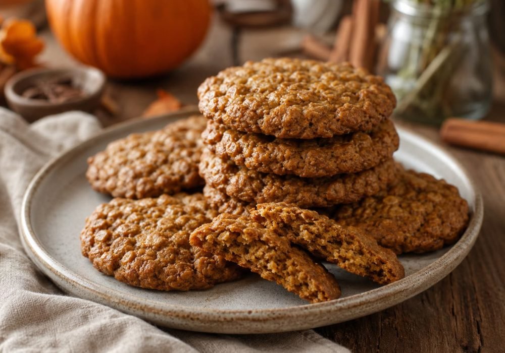 brown butter pumpkin oatmeal cookies