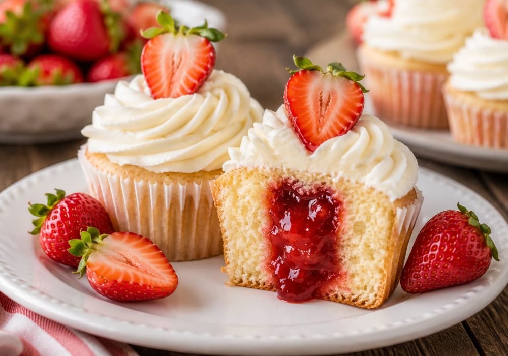 strawberry filled cupcakes